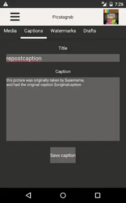 Picstagrab android App screenshot 0